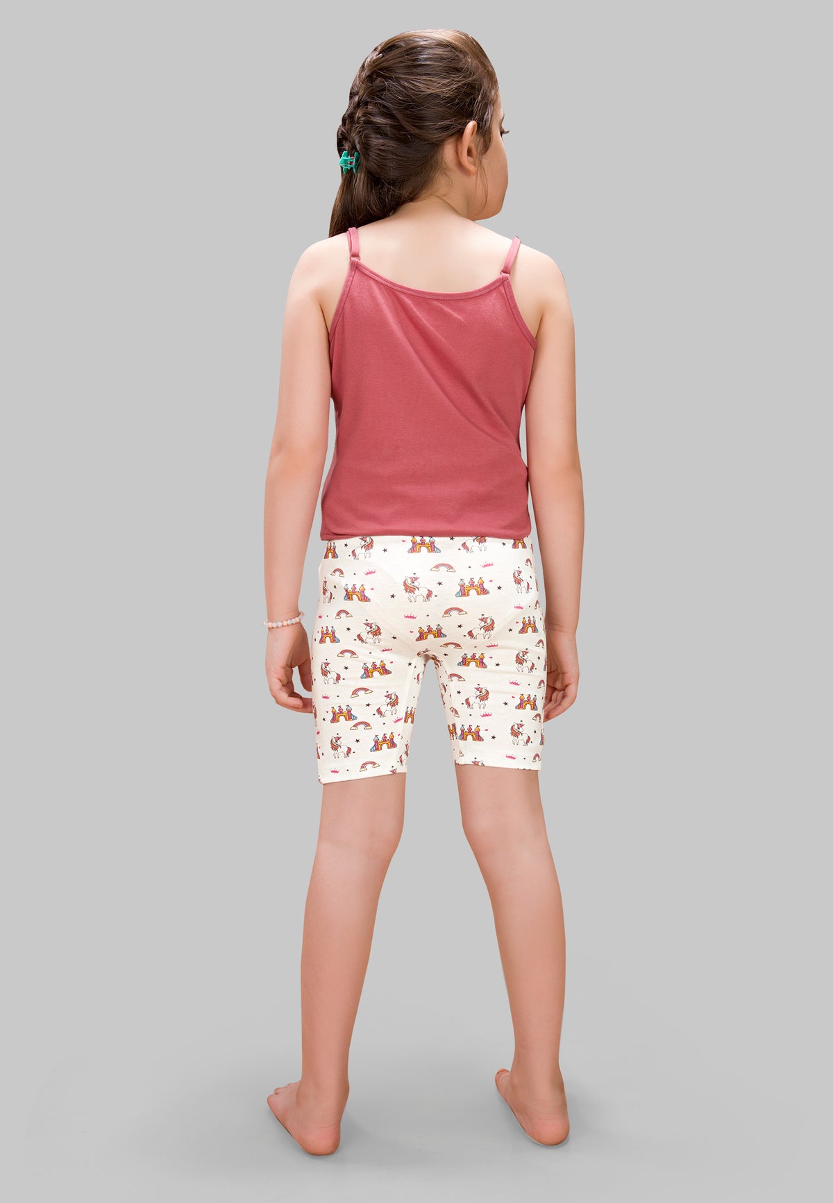 Unicorn Print Girls Cycling Shorts – Pack of 6 (Cotton Lycra)