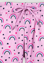Unicorn & Rainbow Print Girls Tee & Jogger Co-ord Set – Pure Cotton, Set of 2 Rose Pink & Lavender