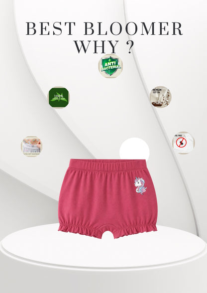 Heart Print Girls Bloomer Panties – Pack of 6 (Pure Cotton)