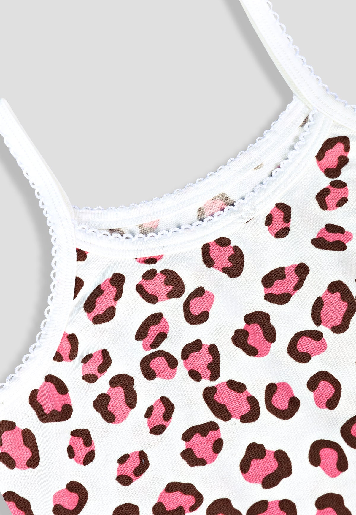 Leopard Print Girls Camisoles – Pack of 6 (Cotton Lycra)