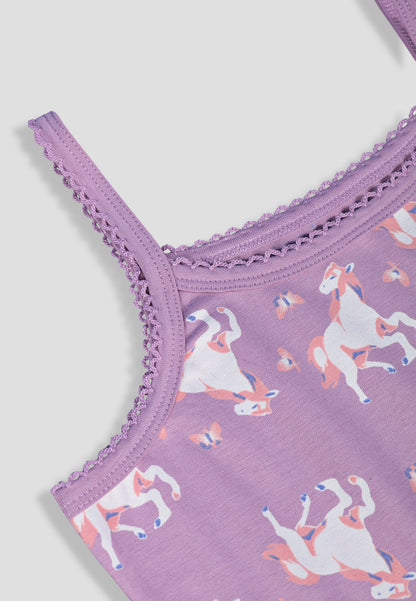 Leopard Print Girls Camisoles – Pack of 6 (Cotton Lycra)