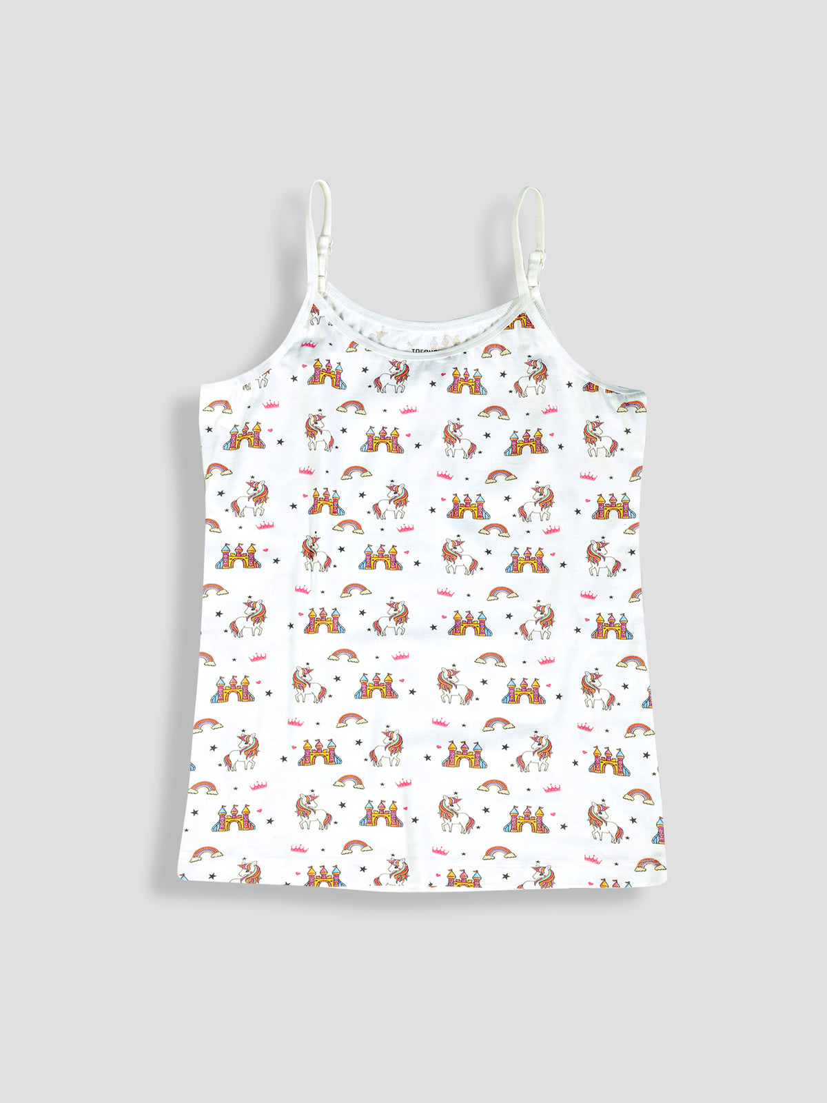 Unicorn Print Beginner's Girls Camisoles – Pack of 6 (Cotton Lycra)