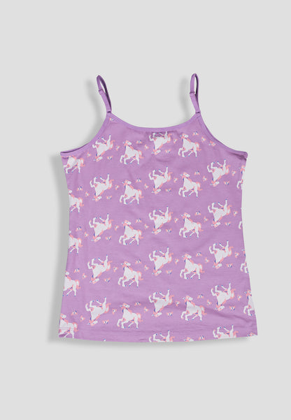 Leopard Print Girls Camisoles – Pack of 6 (Cotton Lycra)